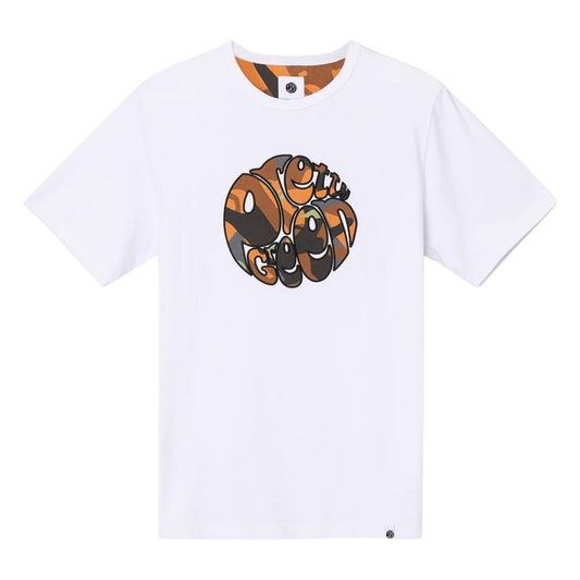 Pretty Green Rave Camo Logo White T-Shirt