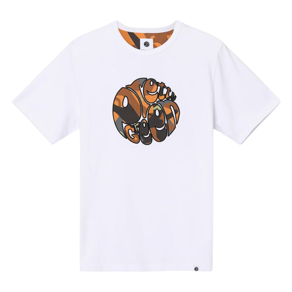 Pretty Green Rave Camo Logo White T-Shirt