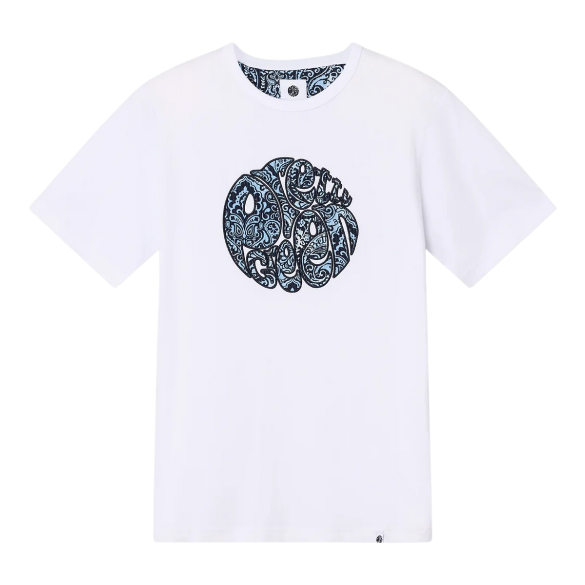Pretty Green Rave On Paisley Logo White T-Shirt