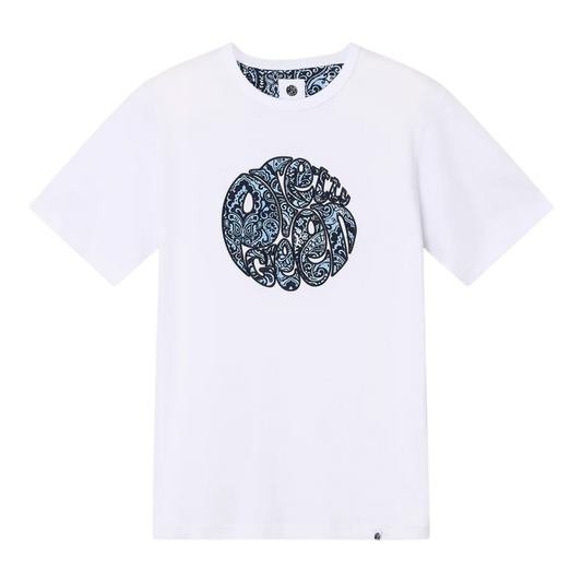 Pretty Green Rave On Paisley Logo White T-Shirt