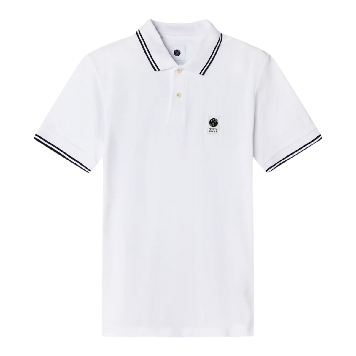 Pretty Green Rayner SS White Polo