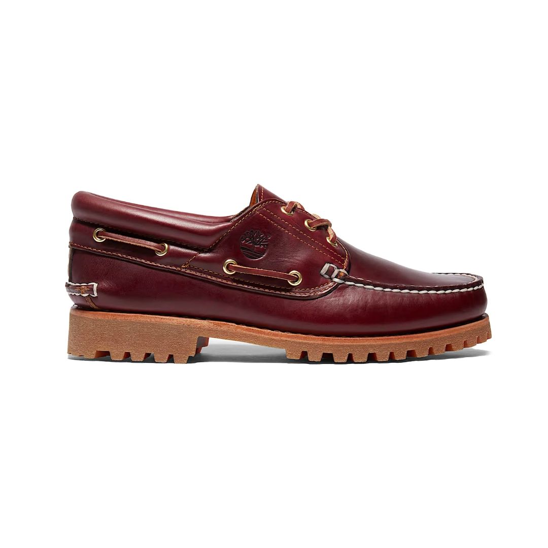 Timberland Authentic 3-Eye Lug Handsewn Burgundy Boat Shoe