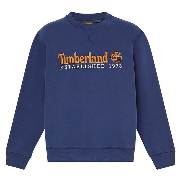 Timberland Established 1973 Embroidered Logo Dark Blue Crew Sweatshirt
