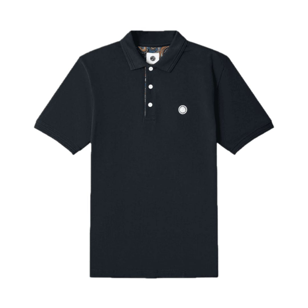 Pretty Green House Paisley Placket Black Polo