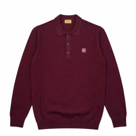 Gabicci Vintage Francesco Port Long Sleeve Polo Shirt