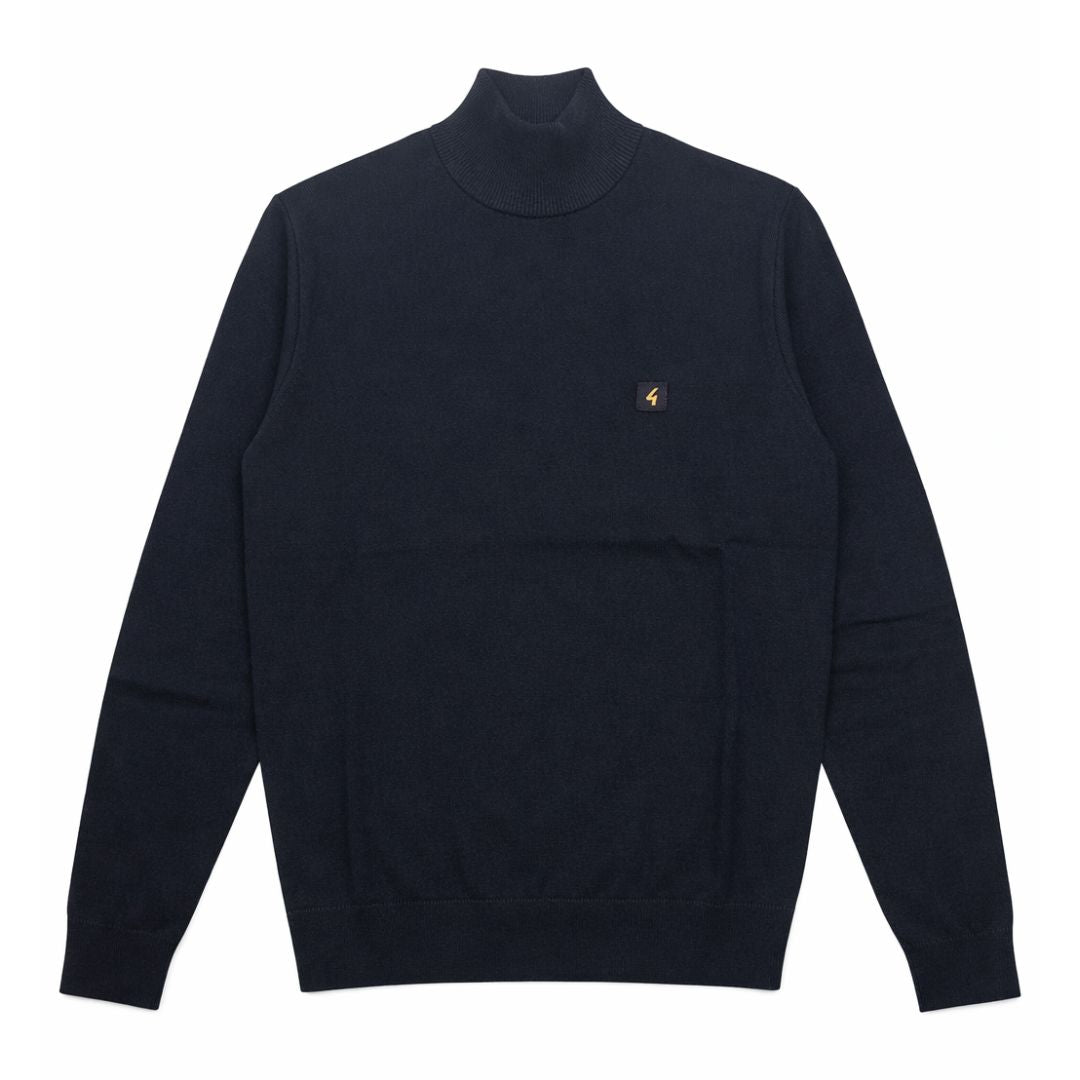 Gabicci Vintage Duke Navy Turtle Neck Sweatshirt