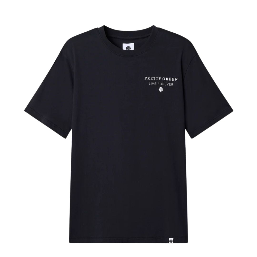 Pretty Green Refractive Black T-Shirt