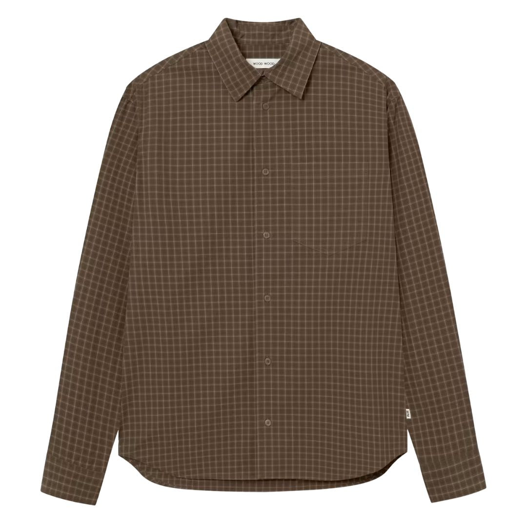 Wood Wood WWNico Brown Check Shirt