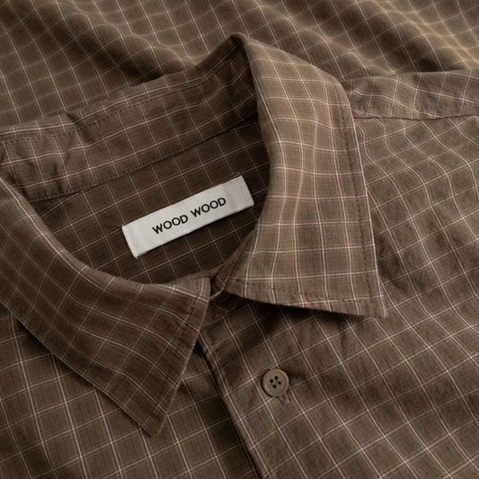 Wood Wood WWNico Brown Check Shirt