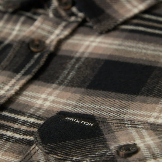 Brixton Bowery Black/Charcoal/Beige Flannel Shirt image 1