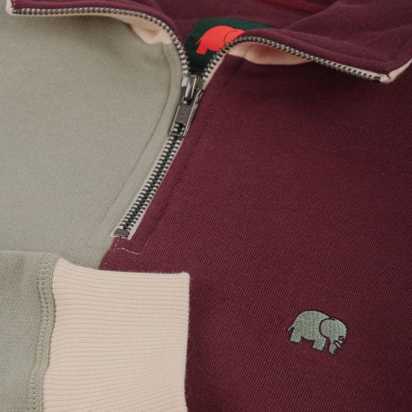 Trendsplant Iron Veil Quarter Zip Colour Block Sweatshirt image 1