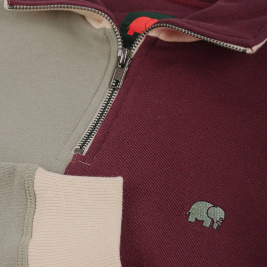 Trendsplant Iron Veil Quarter Zip Colour Block Sweatshirt image 1