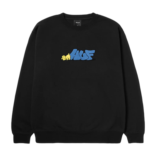 HUF Dog Sense Black Crewneck Sweatshirt image 0