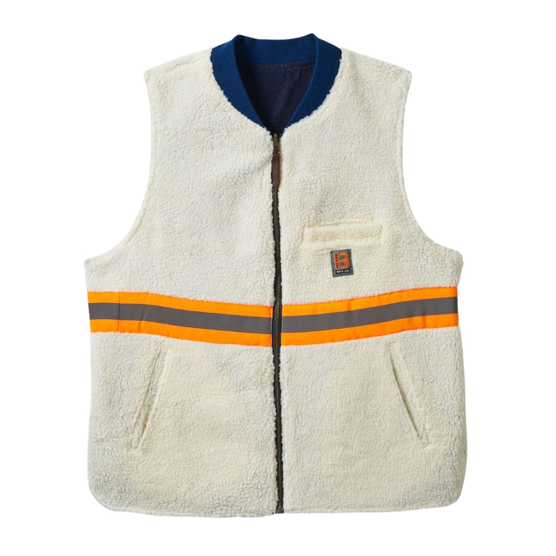 Brixton Rinse Denim/Sherpa Builders Abraham Reversible Vest Gilet image 1