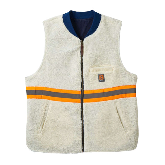 Brixton Rinse Denim/Sherpa Builders Abraham Reversible Vest Gilet image 1