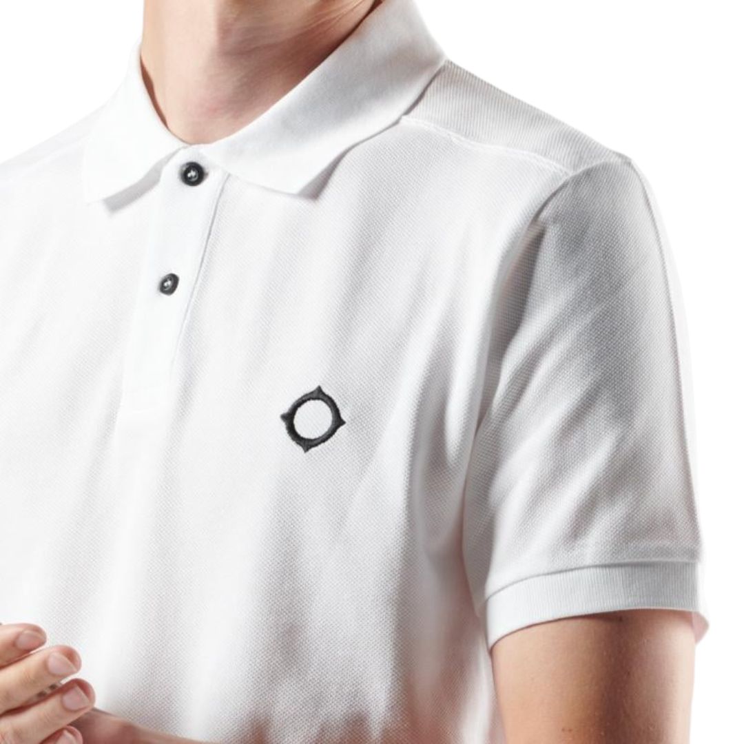 Ma.strum S/S Optic White Pique Polo image 1