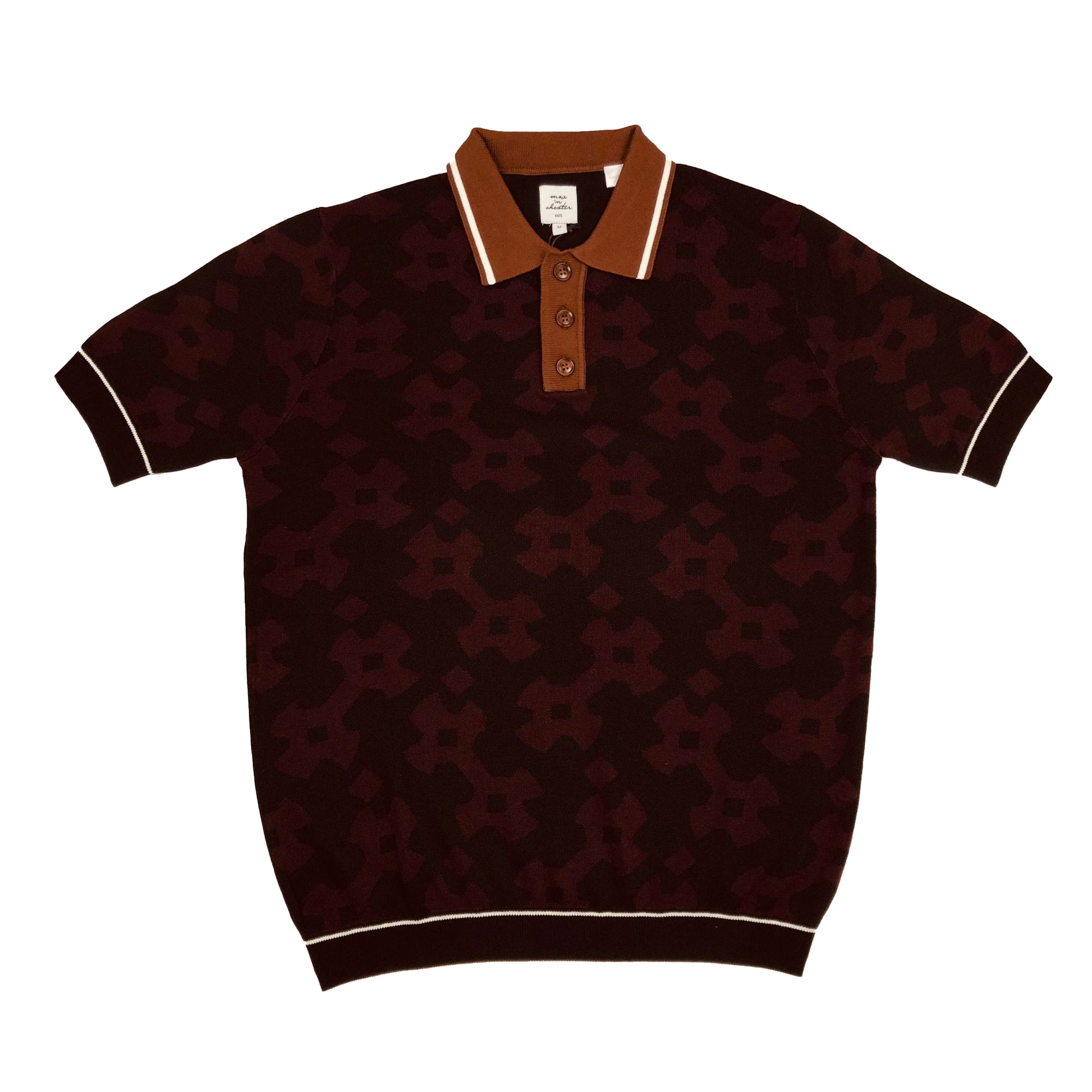 Max N Chester Black/Winetasting Knitted Polo Shirt image 0
