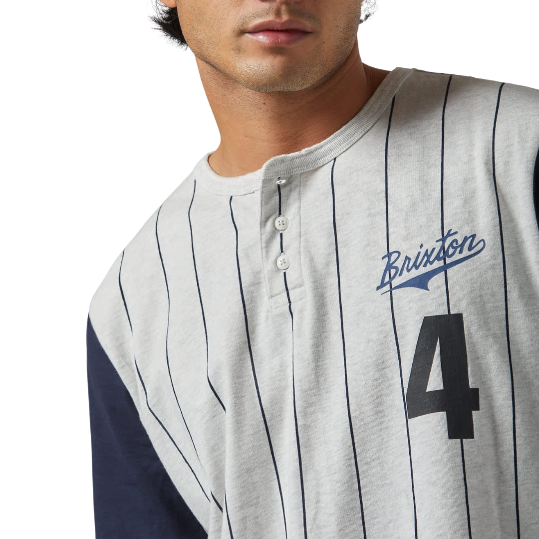 Brixton Grey/Navy The League Baseball T-Shirt image 1