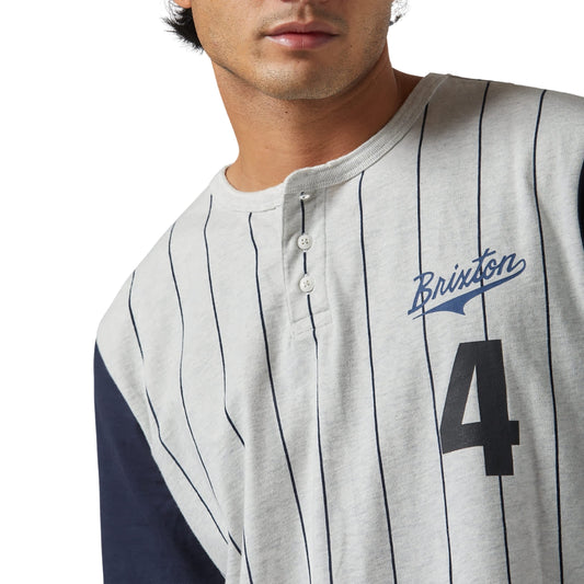 Brixton Grey/Navy The League Baseball T-Shirt image 1