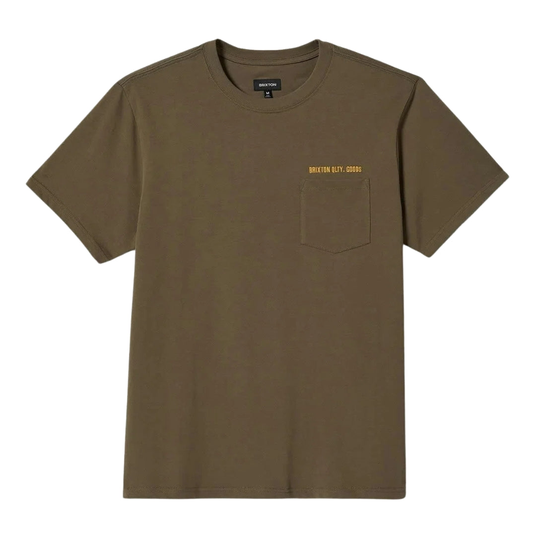 Brixton Ivy Green Embroidered Heavyweight Pocket T-Shirt image 0