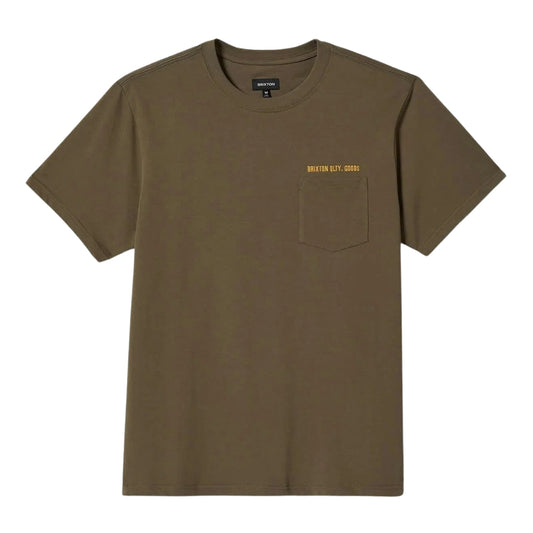 Brixton Ivy Green Embroidered Heavyweight Pocket T-Shirt image 0
