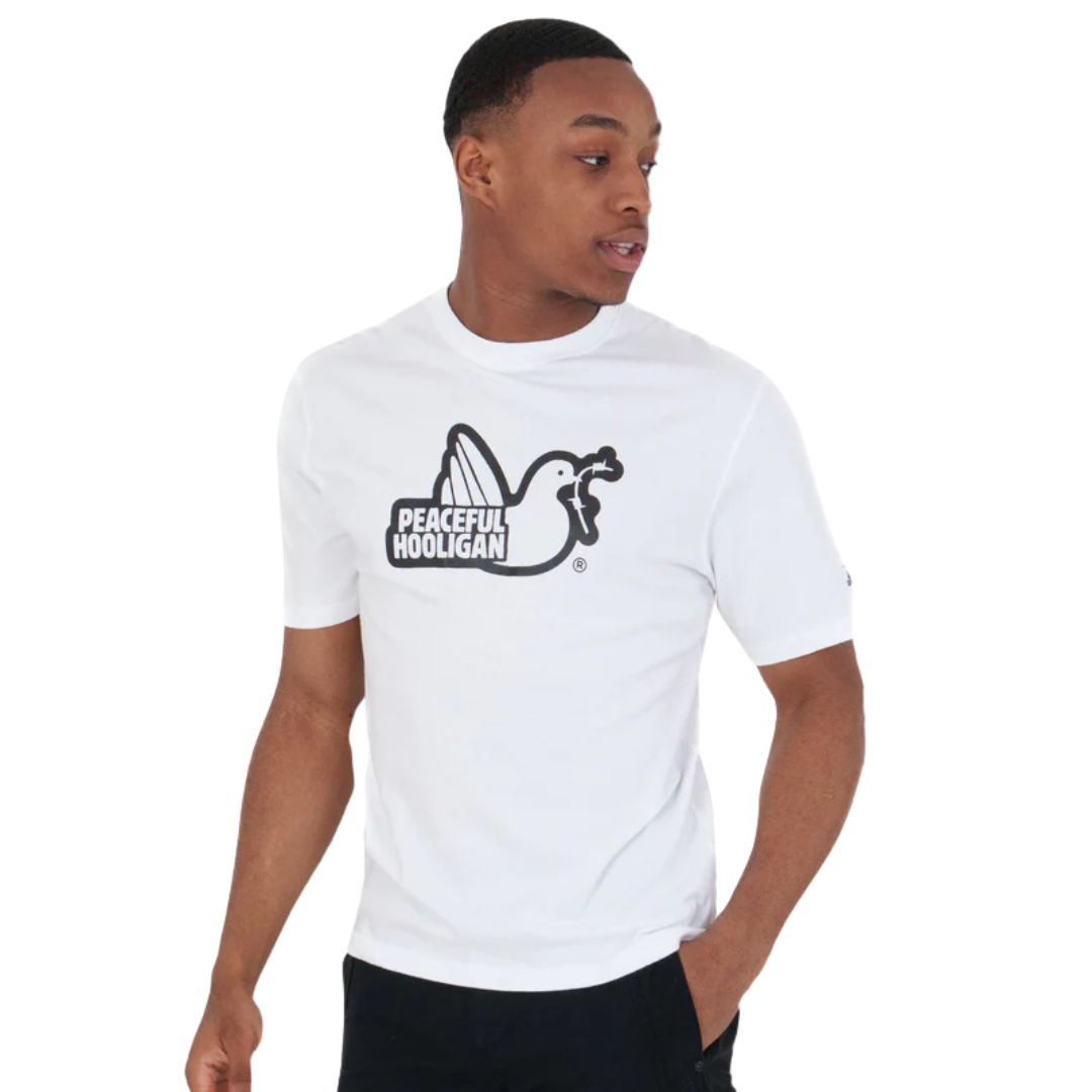 Peaceful Hooligan White Outline T-Shirt image 0