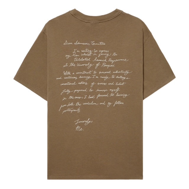 Pompeii Admission Letter Khaki T-Shirt image 1