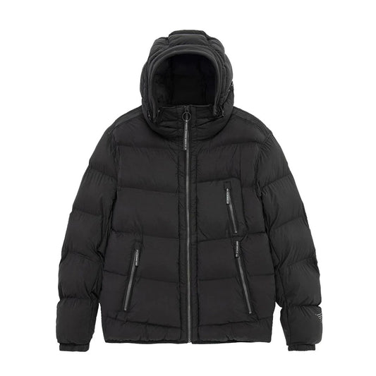 Krakatau Rook Black Hooded Puffer Jacket