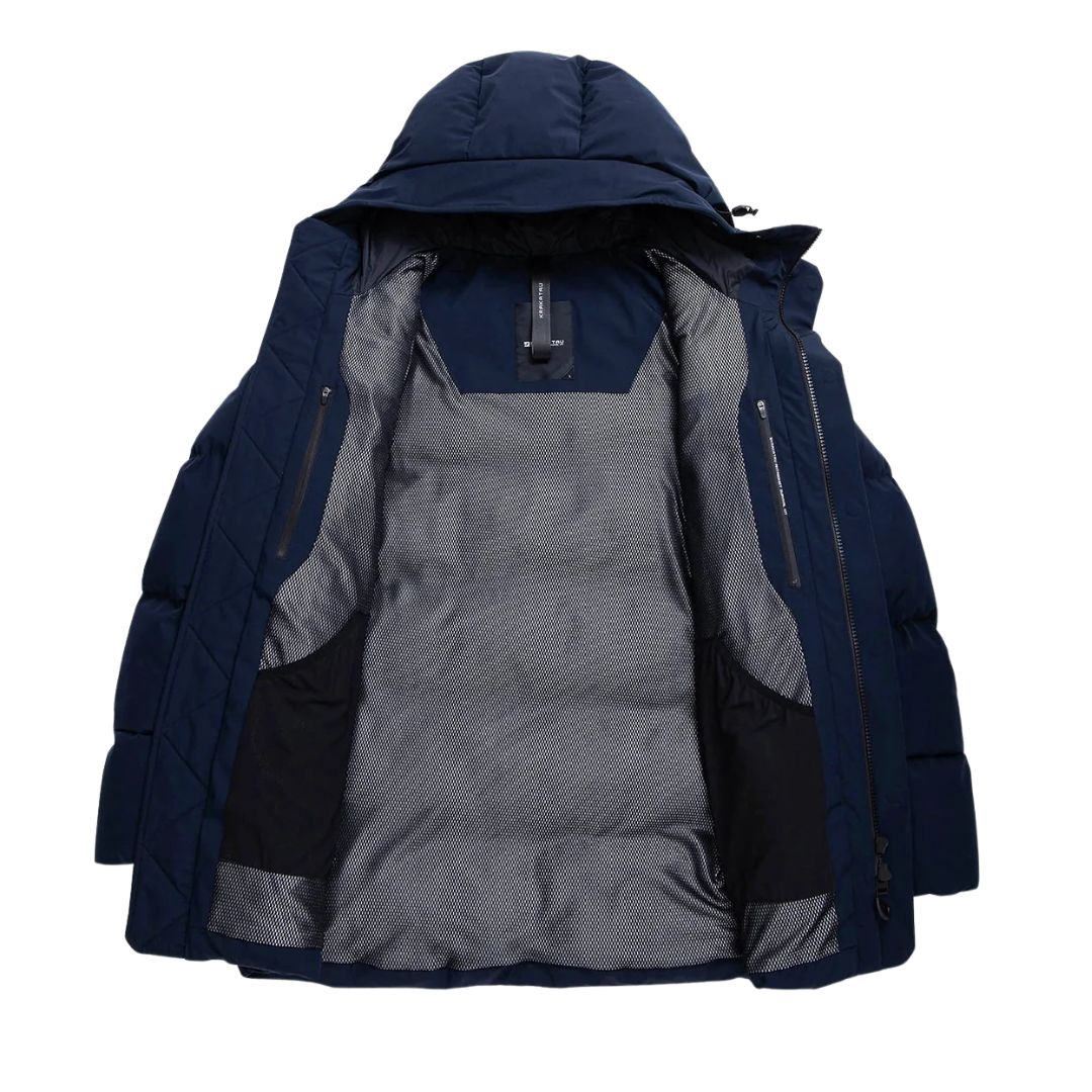 Krakatau Navy Cassini Quilted Parka Jacket