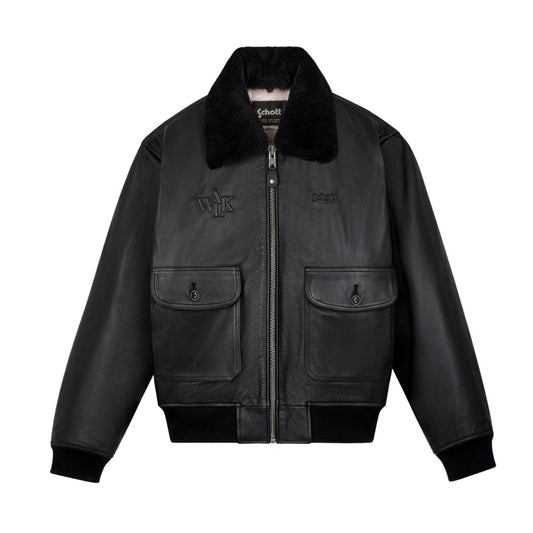 Walk in Paris X Schott NYC Onyx flight jacket