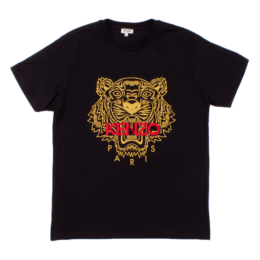 Kenzo Black/Gold Tiger Face T-Shirt 
