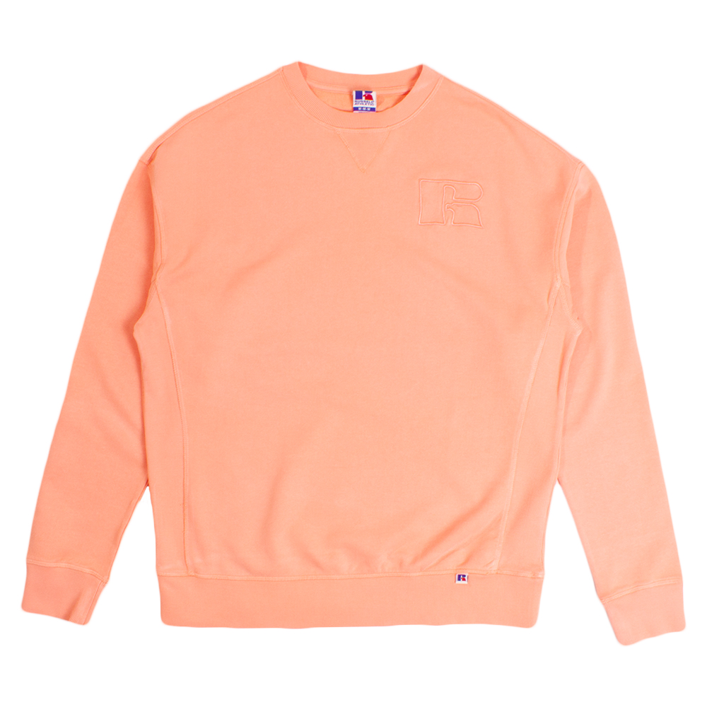 Russell Athletic Coral Pink Garment Dyed French Terry Sweatshirt ...