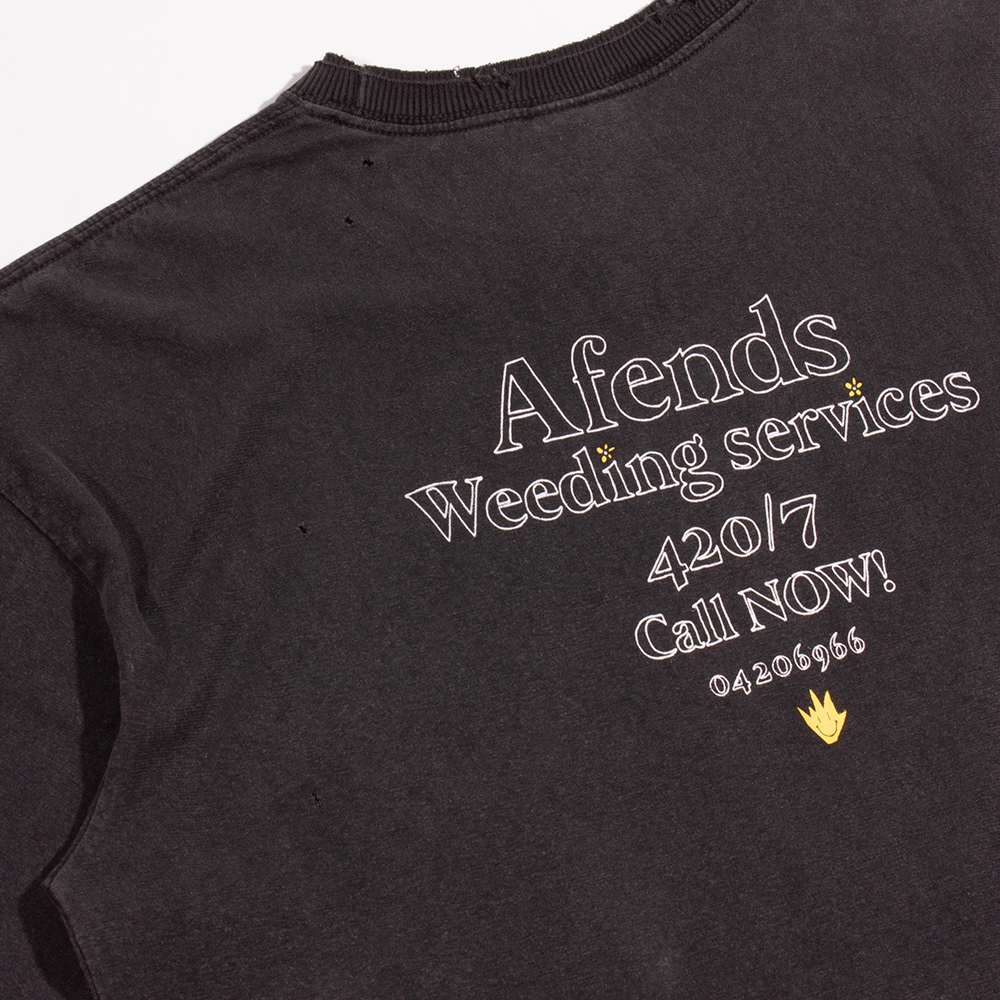 Afends Stone Black 'At Your Service' Hemp Oversized T-Shirt | Artifacts ...