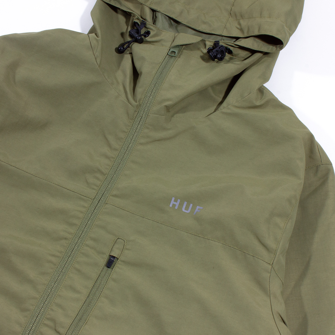 HUF Olive Essentials Zip Standard Shell Jacket | Artifacts Apparel