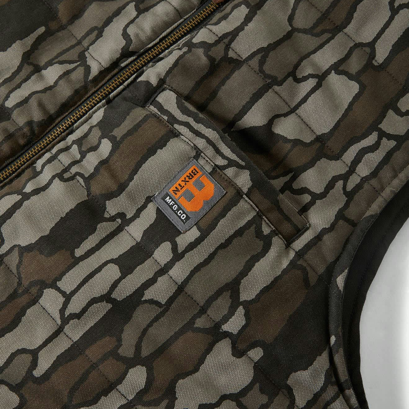 Brixton Builders Abraham Rev Vest Bark Camo