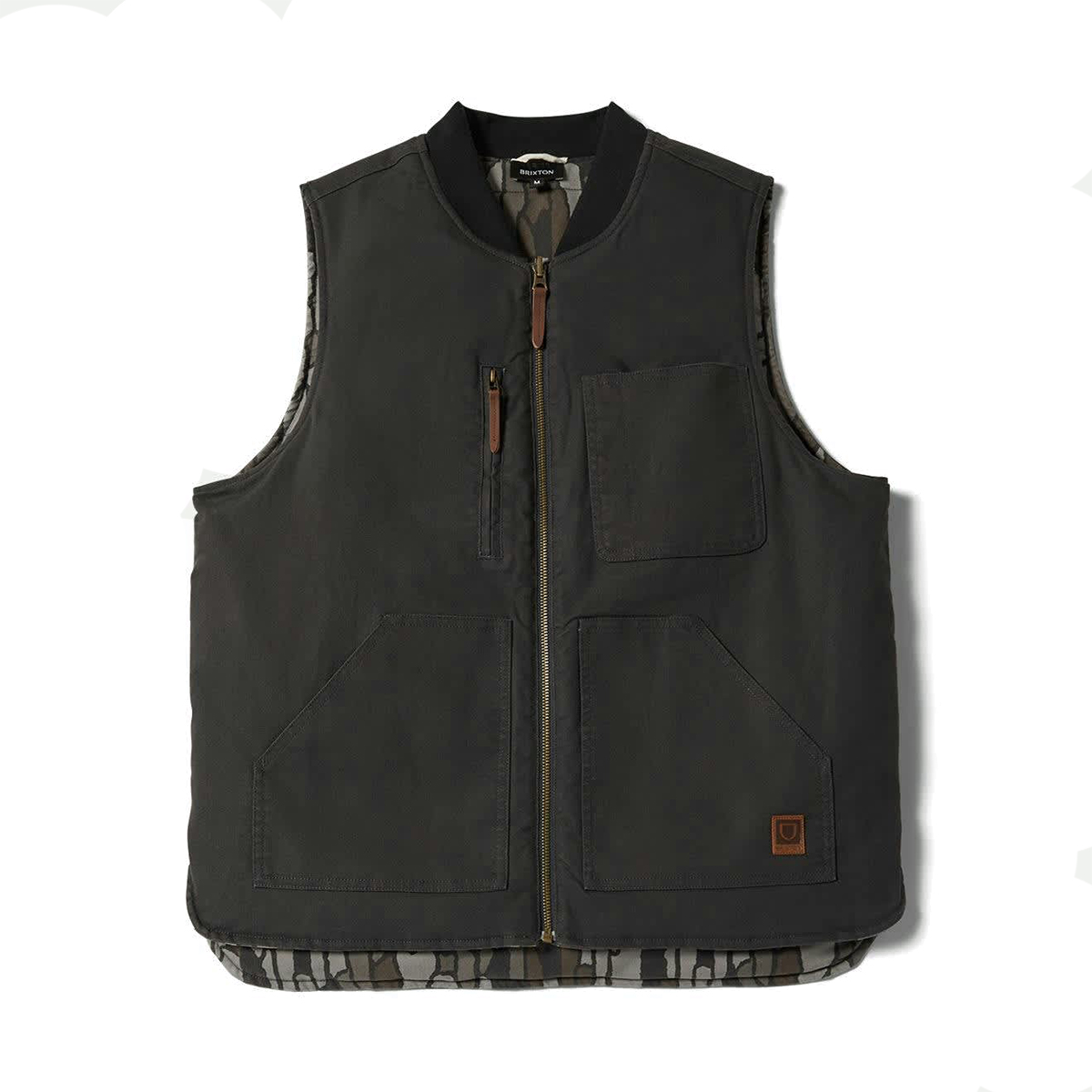 Brixton Builders Abraham Rev Vest Bark Camo