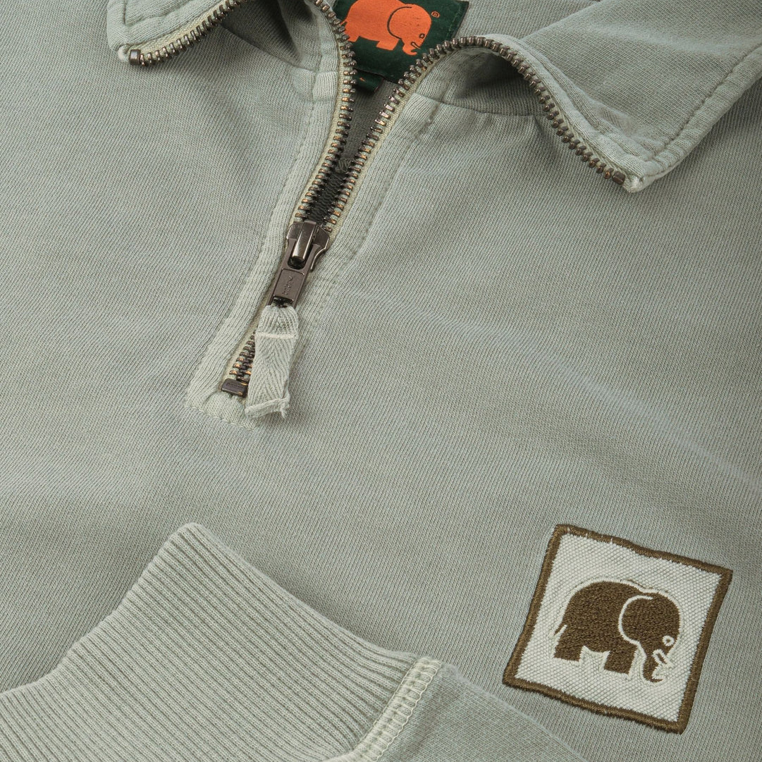 Trendsplant Quarter Zip Silver Green Sweatshirt