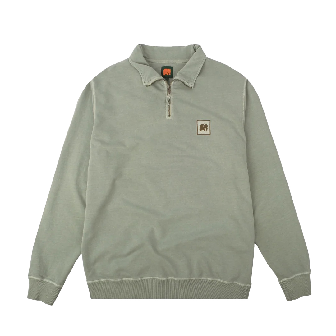 Trendsplant Quarter Zip Silver Green Sweatshirt