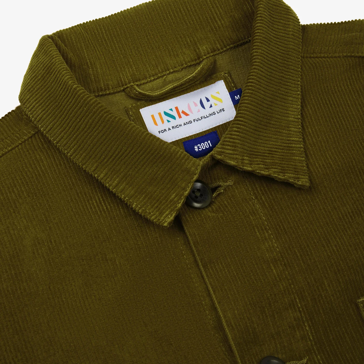 Uskees Woodland Green #3001 Cord Buttoned Overshirt