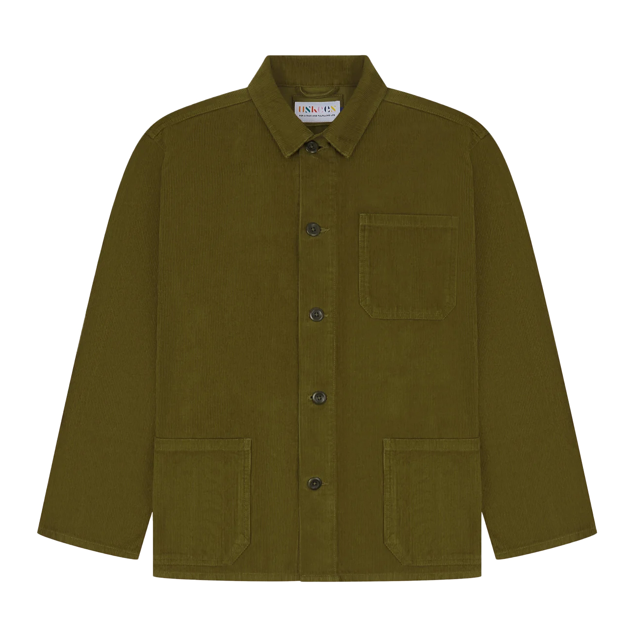 Uskees Woodland Green #3001 Cord Buttoned Overshirt