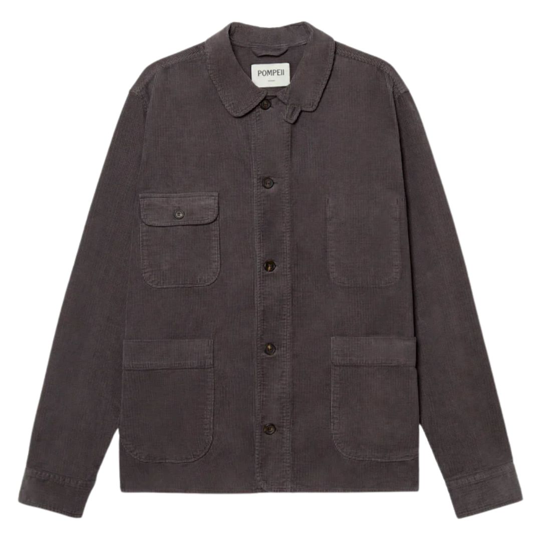 Pompeii Charcoal Grey Waffle Cord Chore Jacket
