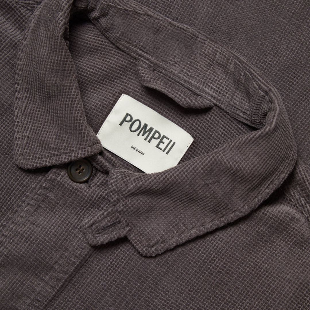 Pompeii Charcoal Grey Waffle Cord Chore Jacket