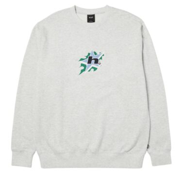 HUF Ash Grey H Bit Crewneck Sweatshirt