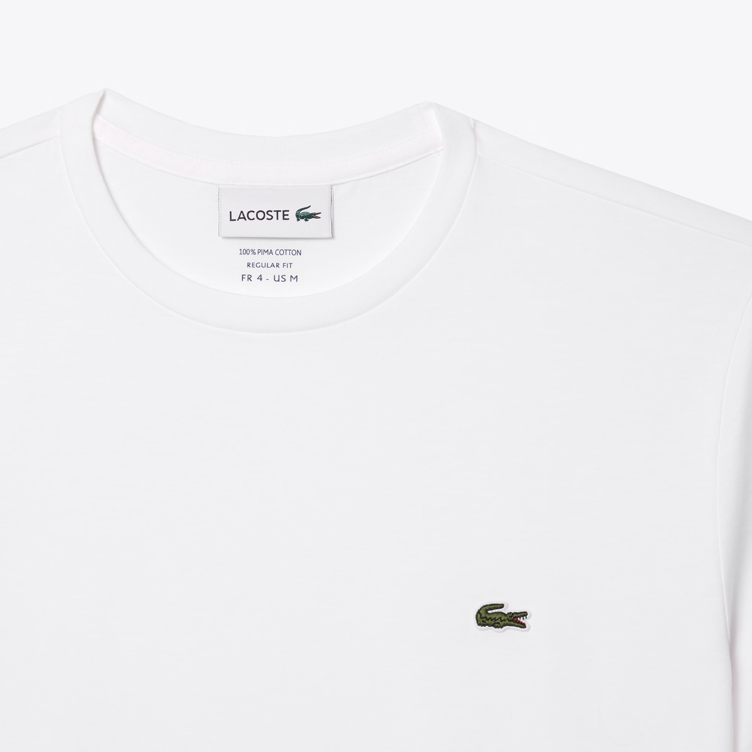 Lacoste White Pima Cotton Crew Neck T-Shirt