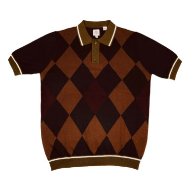 Max N Chester Navy/Deep Moss Knitted Polo Shirt