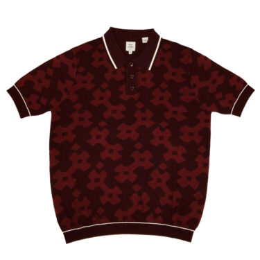 Max N Chester Wine Tasting/Burgundy Knitted S/S Polo Shirt