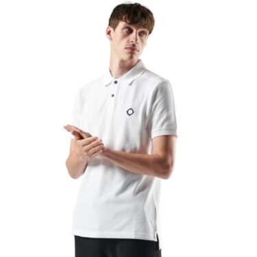 Ma.strum S/S Optic White Pique Polo