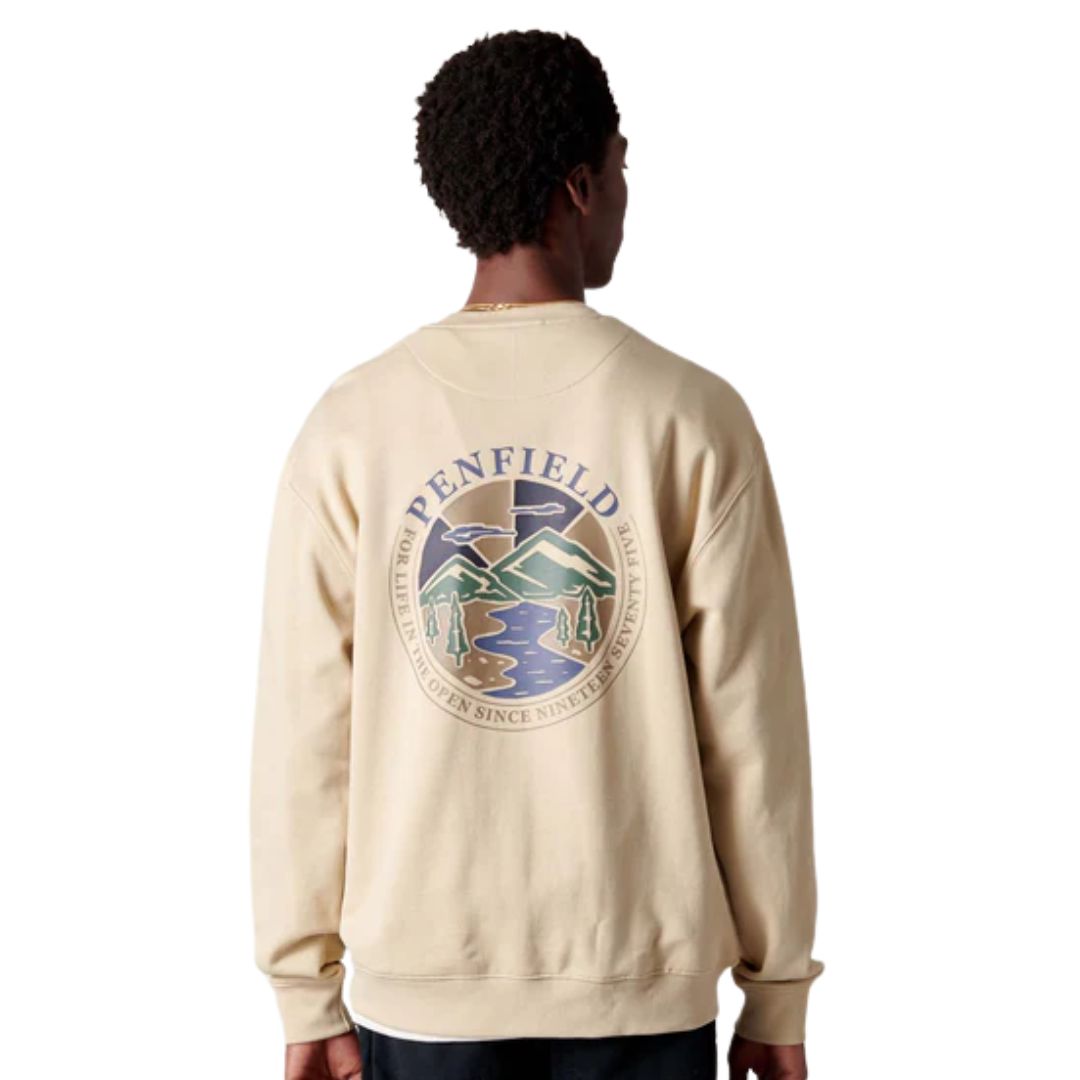 Penfield Brown Rice Circle Riverview Crew Sweatshirt