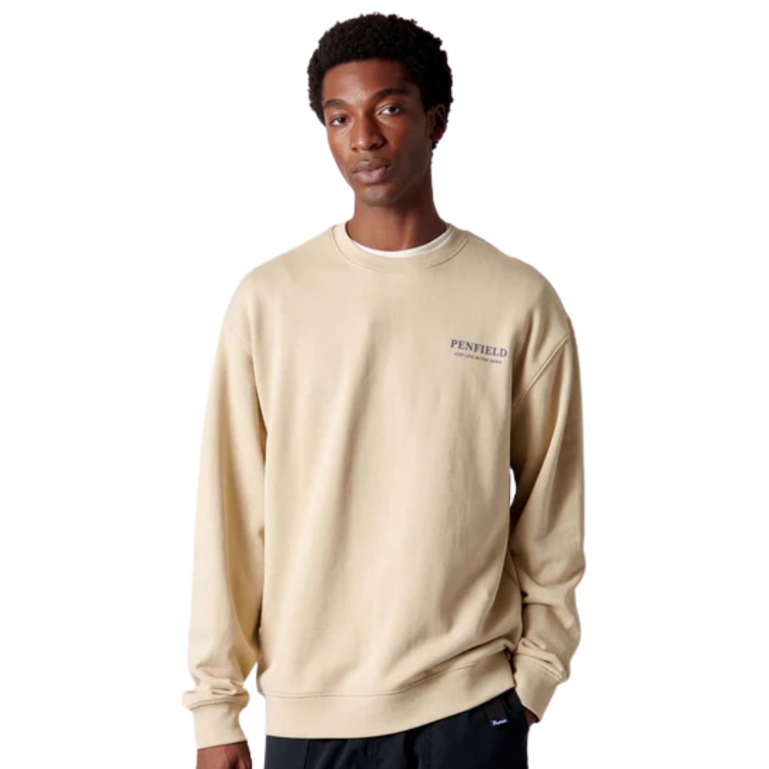 Penfield Brown Rice Circle Riverview Crew Sweatshirt