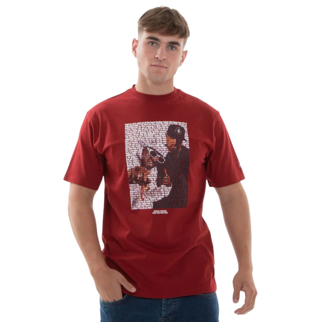 Peaceful Hooligan No 1 T-Shirt Dark Red